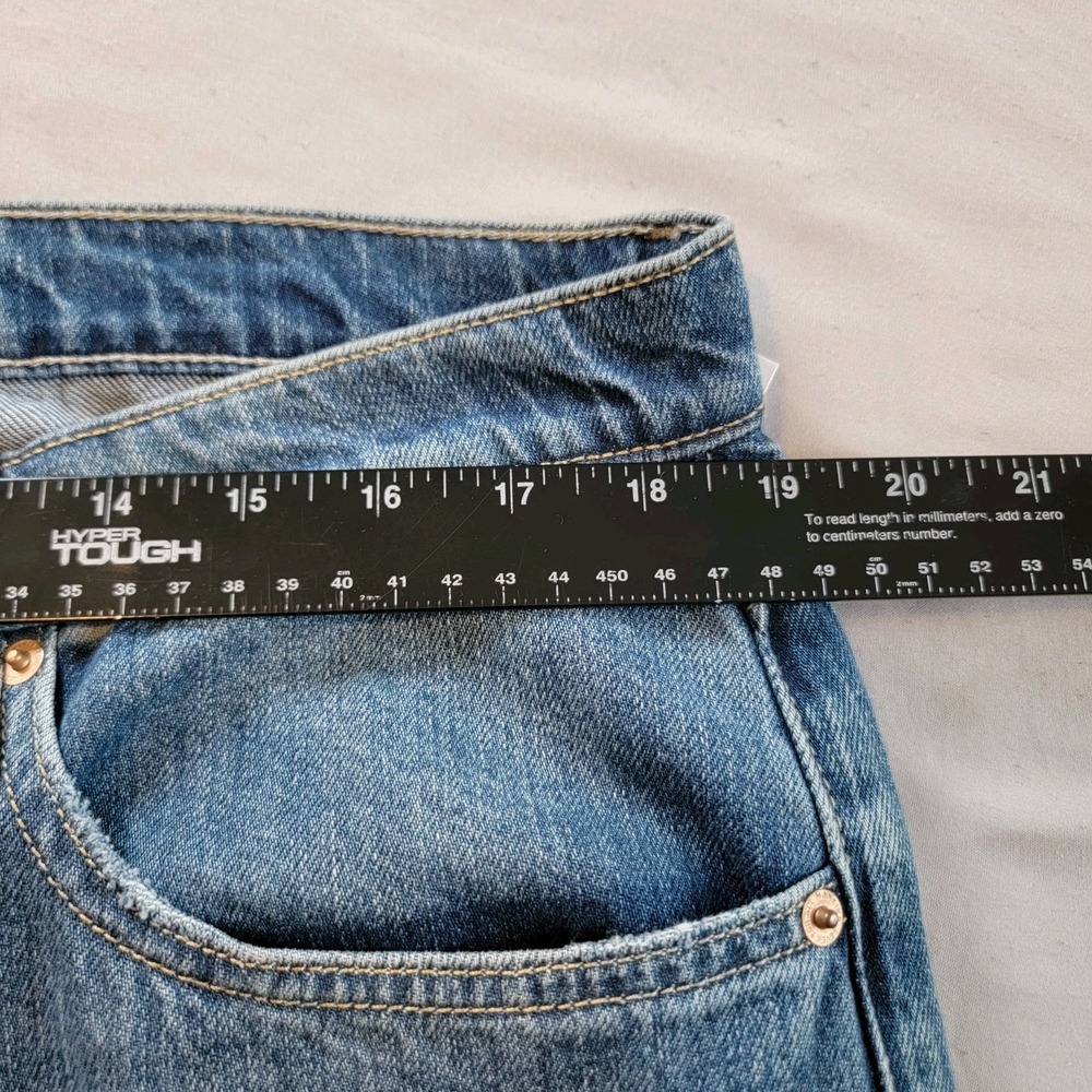 7 For All Mankind Jeans Mens 36 The Straight Blue Distressed Ripped NEW - Picture 4 of 8